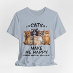 Cats Make Me Happy Humans Make My Head Hurt T-Shirt | Cat Lover Gift