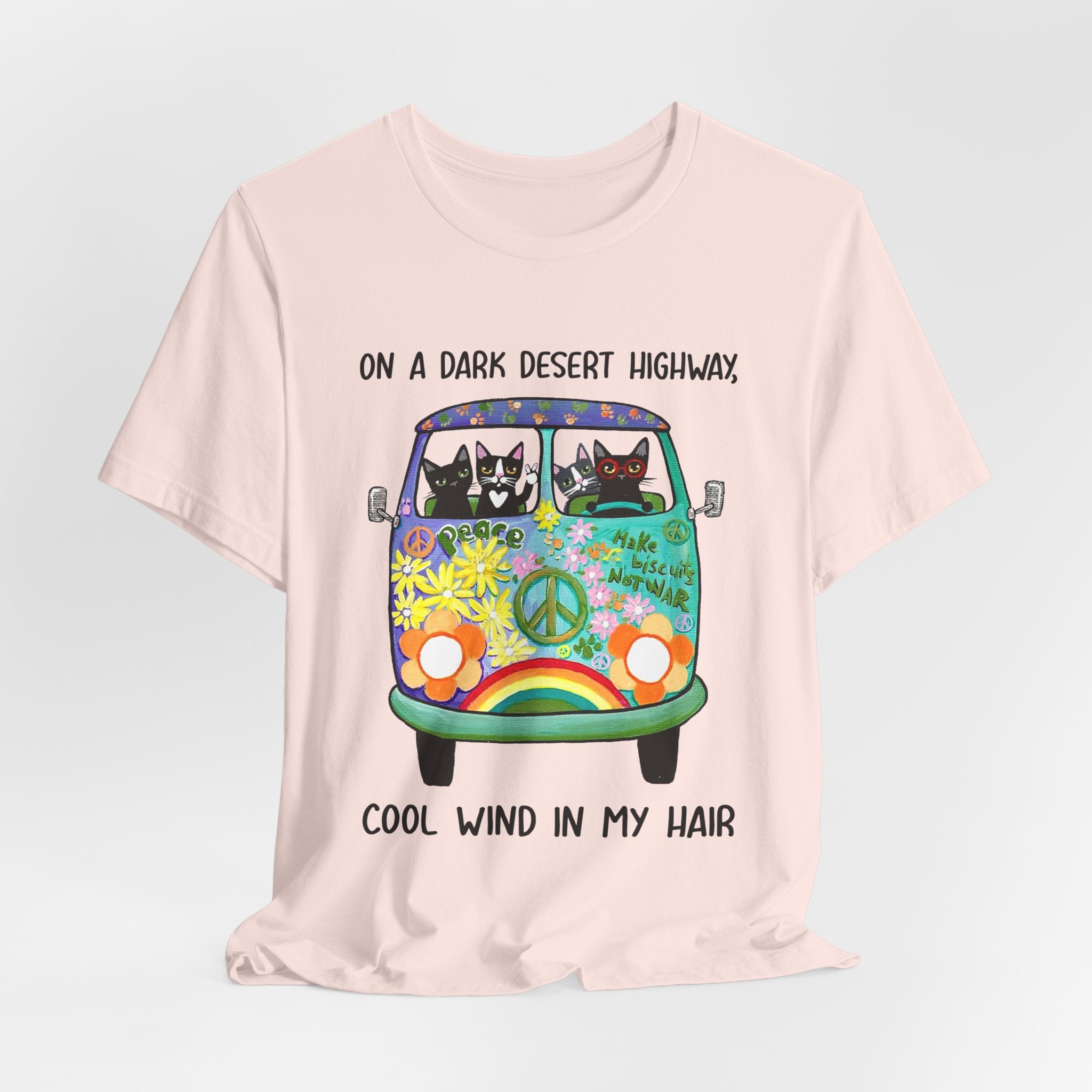 On a Dark Desert Highway Cats T-Shirt | Cat Lover Gift