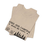Dogs and Camping Make Me Happy T-Shirt | Introverted Dog Lover Gift