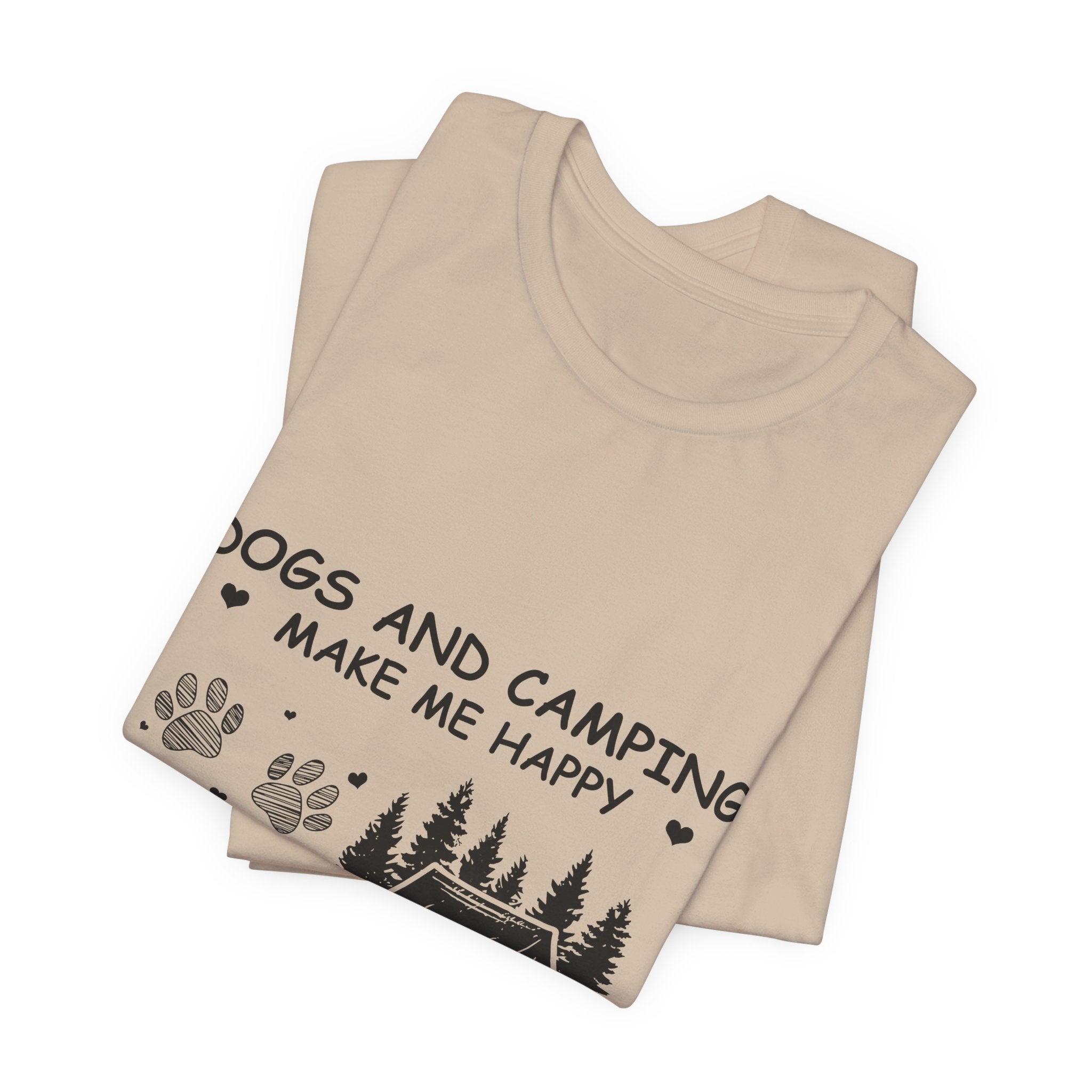 Dogs and Camping Make Me Happy T-Shirt | Introverted Dog Lover Gift