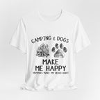 Camping & Dogs Make Me Happy T-Shirt | Dog Lover Gift