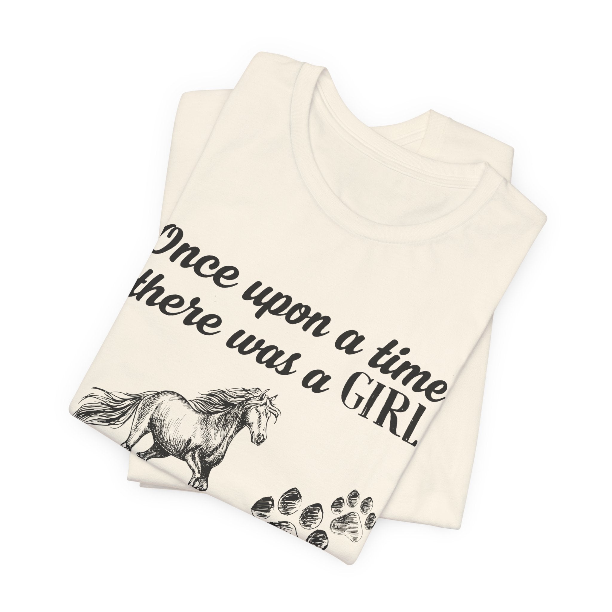 Once Upon a Time Loved Horses & Dogs T-Shirt | Dog Lover Girl Gift