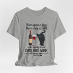 Once Upon A Time Cat & Wine T-Shirt | Cat Lover Gift for Her