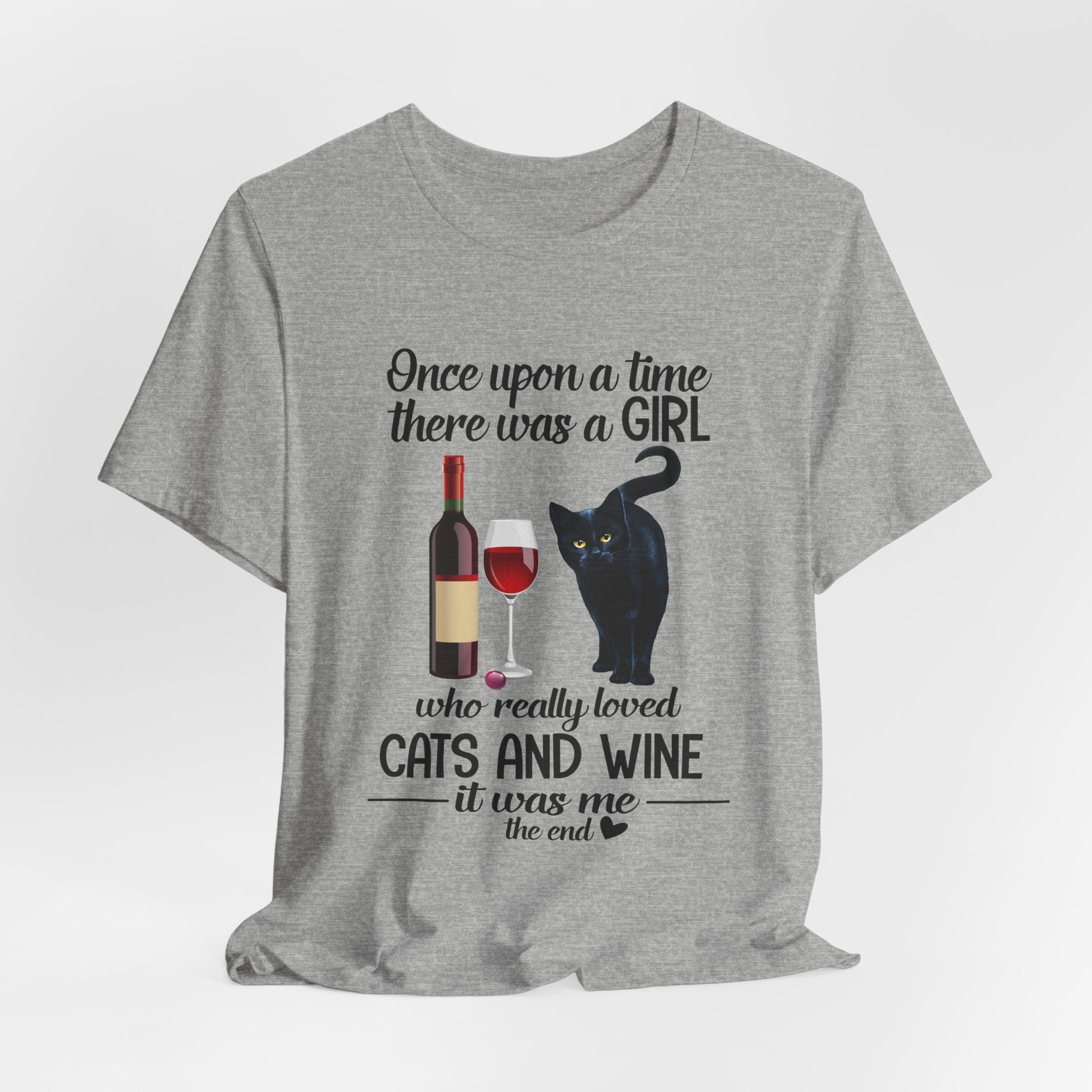 Once Upon A Time Cat & Wine T-Shirt | Cat Lover Gift for Her