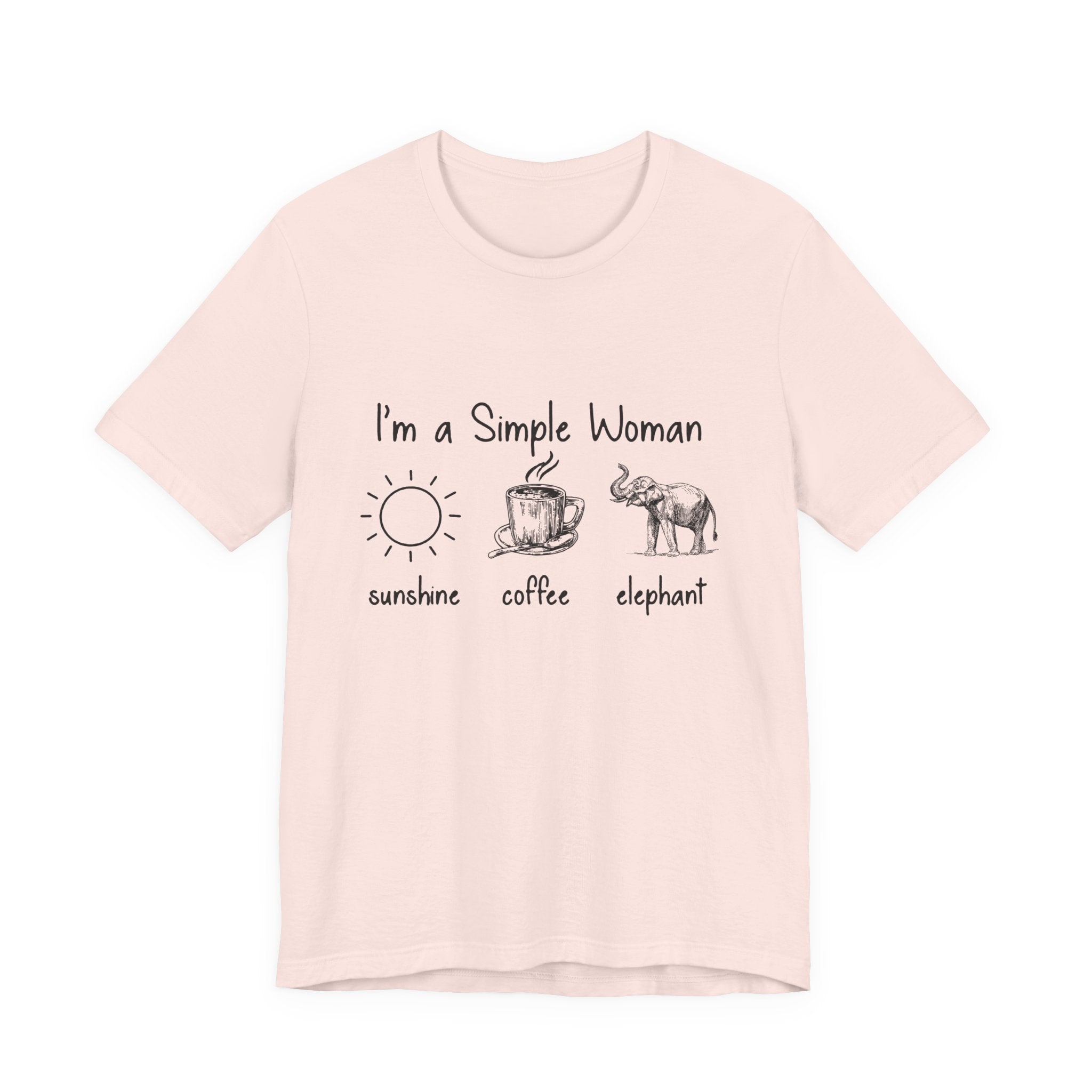 Simple Woman Sunshine Coffee Elephant T-Shirt | Elephant Lover Gift