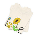 Sunflower Paw Print 'I Love Dog Mom Life' T-Shirt | Dog Mom Gift