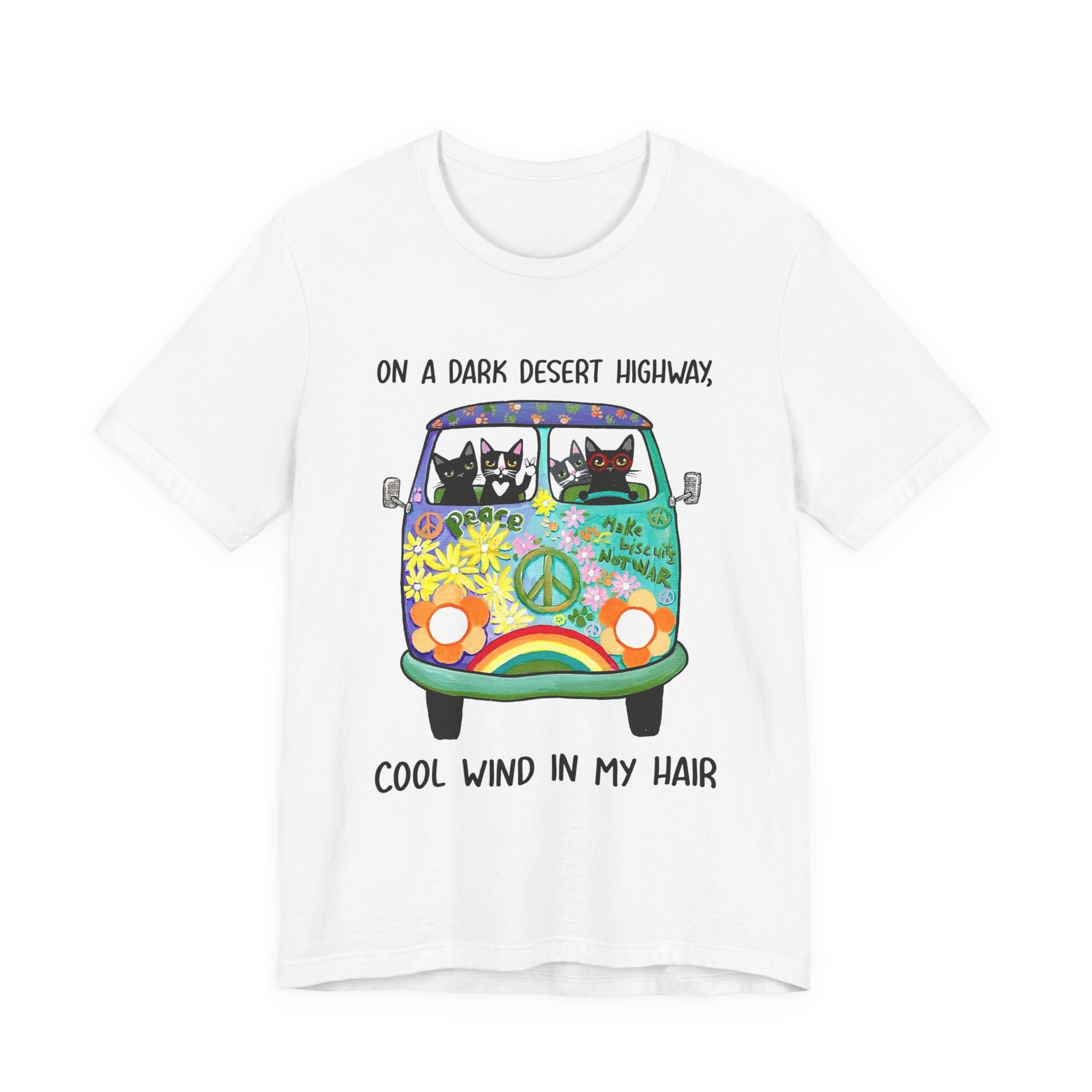 On a Dark Desert Highway Cats T-Shirt | Cat Lover Gift