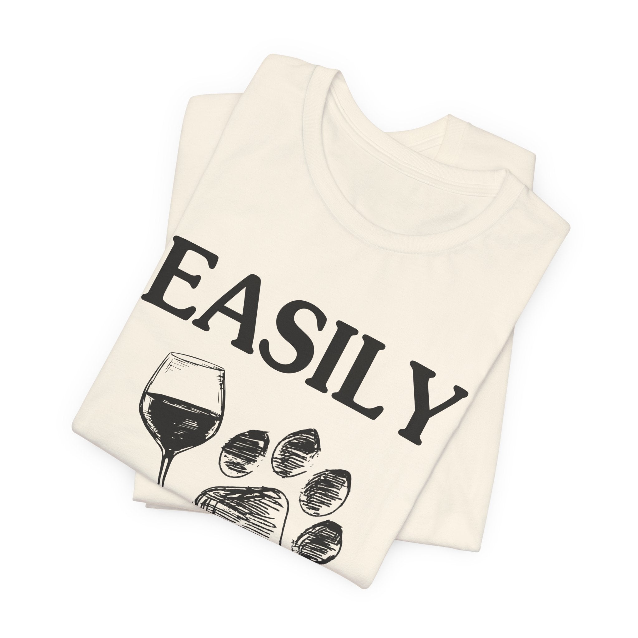 Easily Distracted By Dogs And Wine T-Shirt | Funny Dog Lover Gift