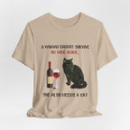 Wine & Cat Lover T-Shirt | Funny Cat Mom Gift