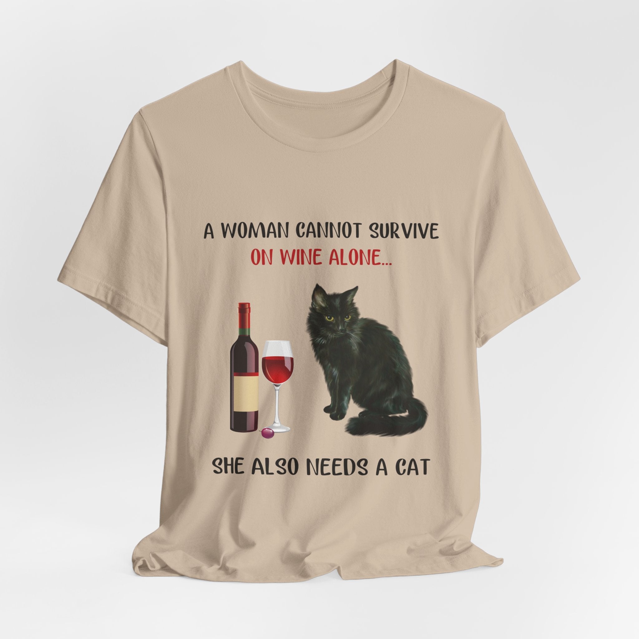 Wine & Cat Lover T-Shirt | Funny Cat Mom Gift