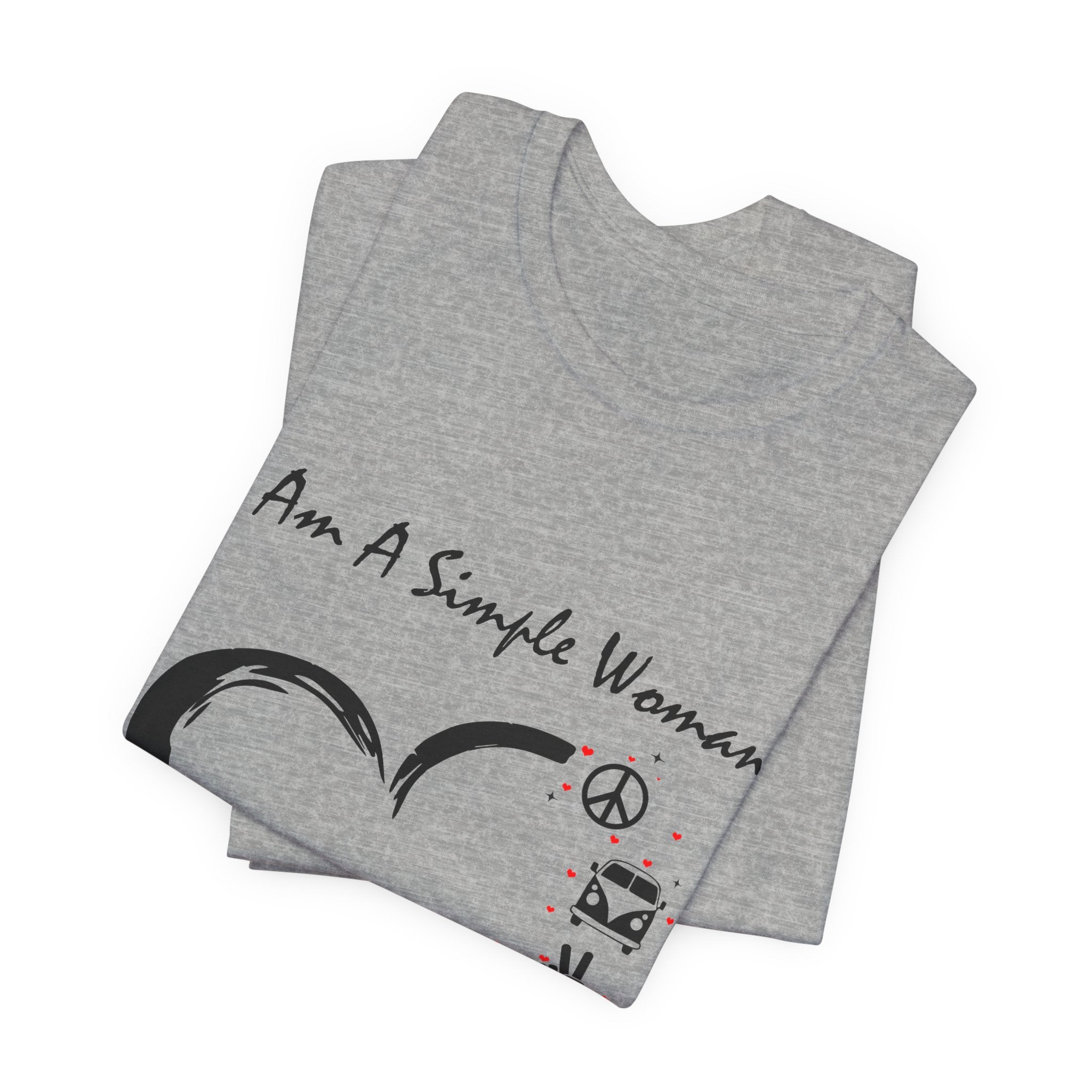I Am A Simple Woman Peace Love Dog T-Shirt | Dog Mom Gift