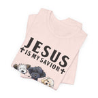 Jesus Is My Savior Dogs Are My Therapy T-Shirt | Christian Dog Lover Gift