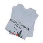 Simple Woman Loves Camping Dogs Wine T-Shirt | Woman Camper Gift