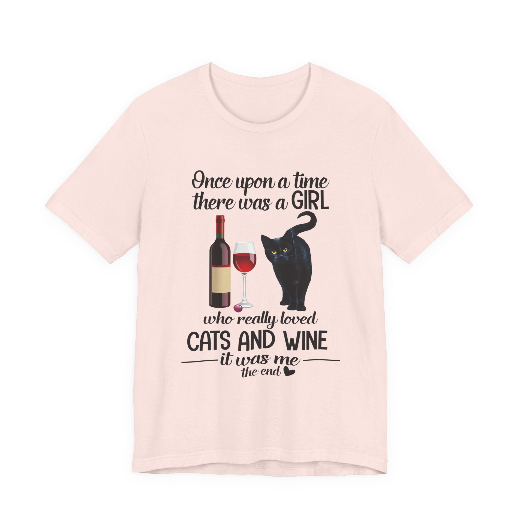 Once Upon A Time Cat & Wine T-Shirt | Cat Lover Gift for Her