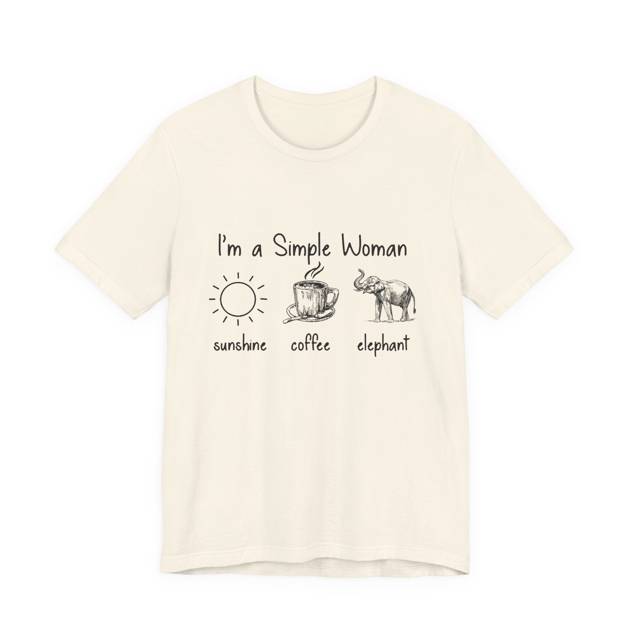 Simple Woman Sunshine Coffee Elephant T-Shirt | Elephant Lover Gift