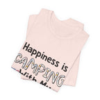 Happiness is Camping With My Dog T-Shirt | Dog Lover Gift