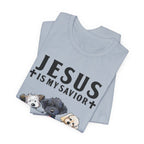 Jesus Is My Savior Dogs Are My Therapy T-Shirt | Christian Dog Lover Gift