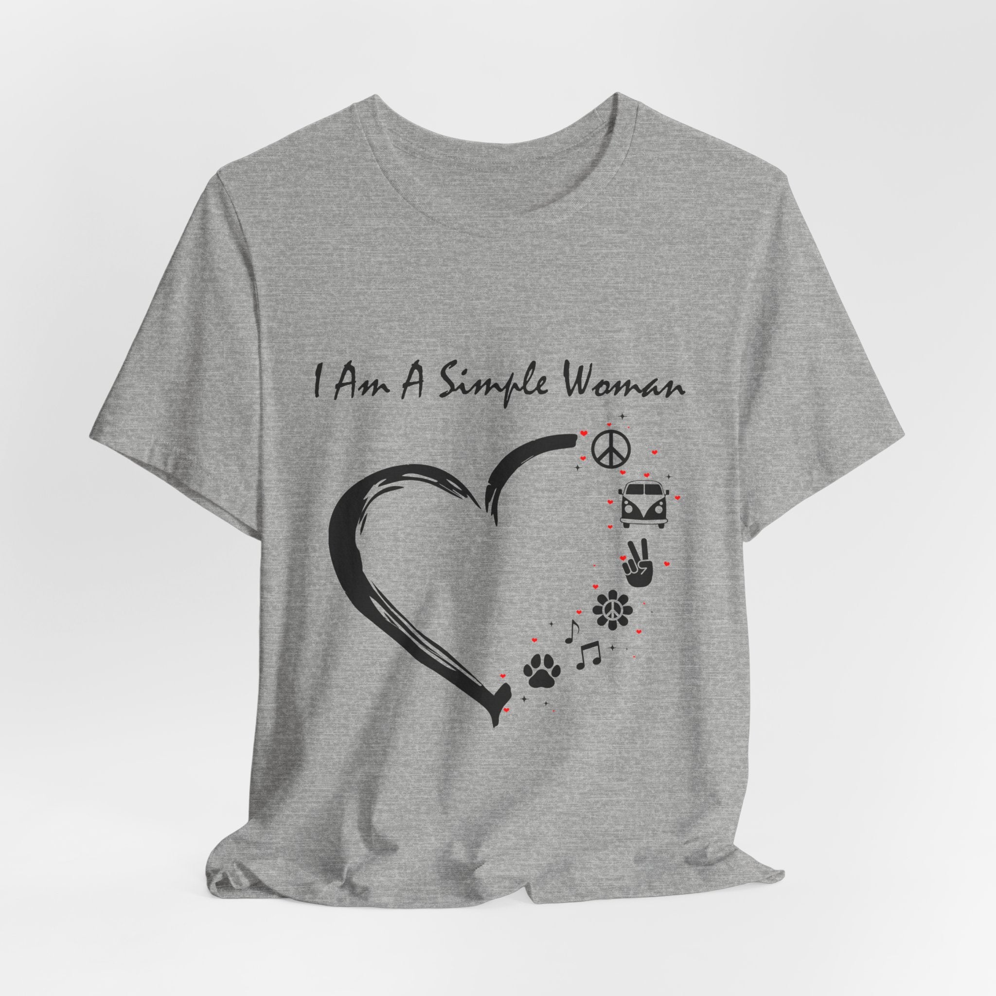I Am A Simple Woman Peace Love Dog T-Shirt | Dog Mom Gift