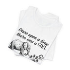 Once Upon A Time Girl Loved Elephants & Dogs T-Shirt | Dog Lover Gift