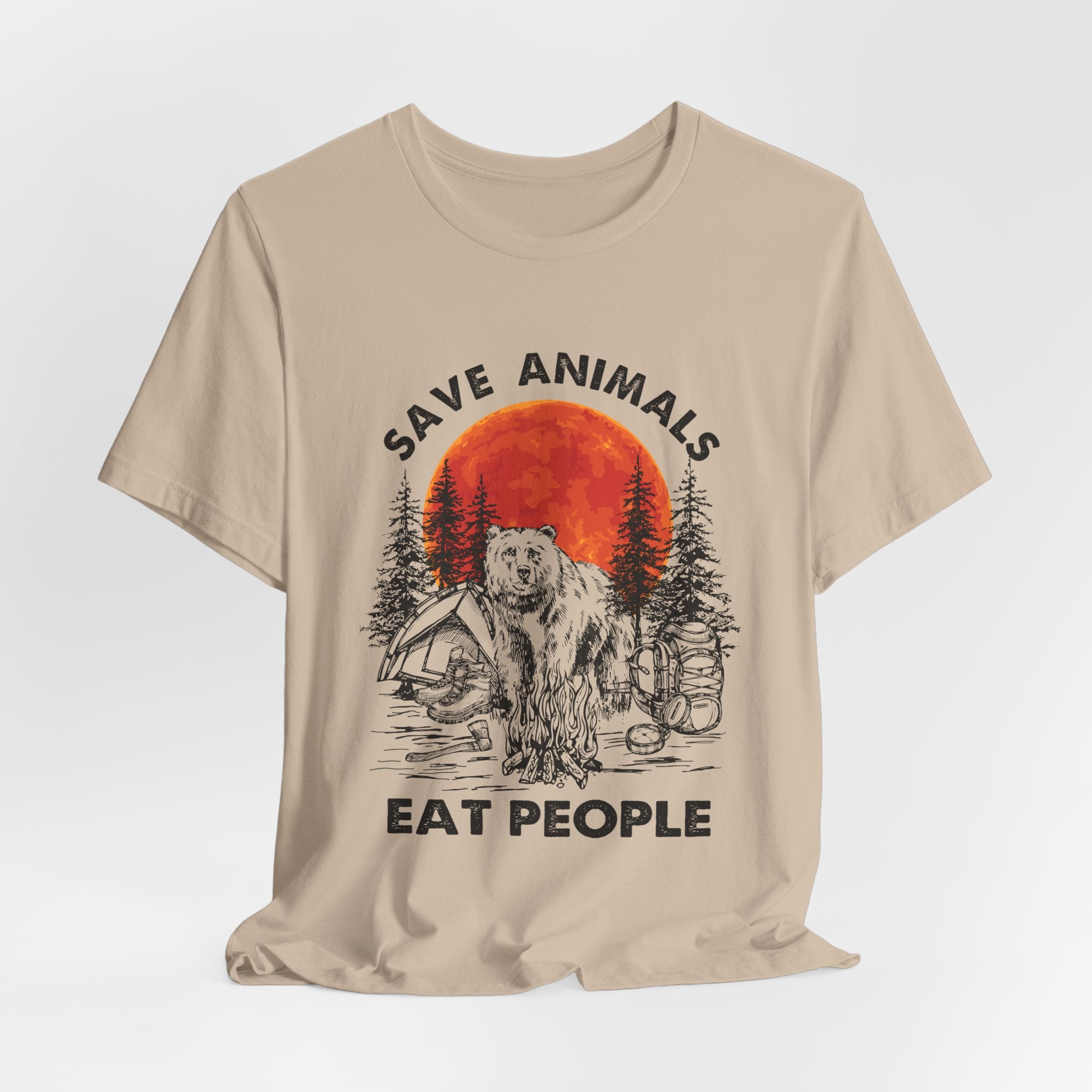 Save Animals Eat People T-Shirt | Funny Bear Camper Gift