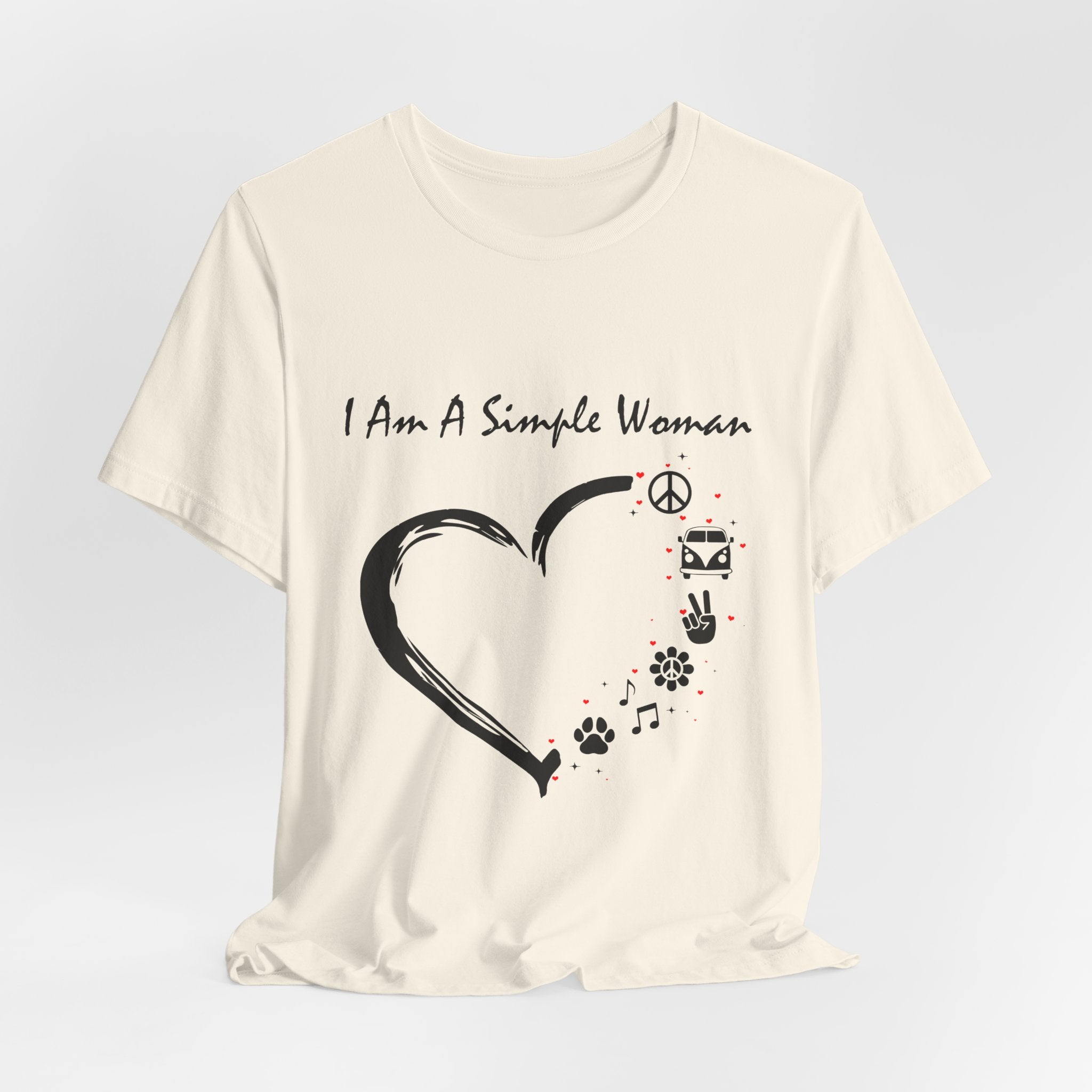 I Am A Simple Woman Peace Love Dog T-Shirt | Dog Mom Gift