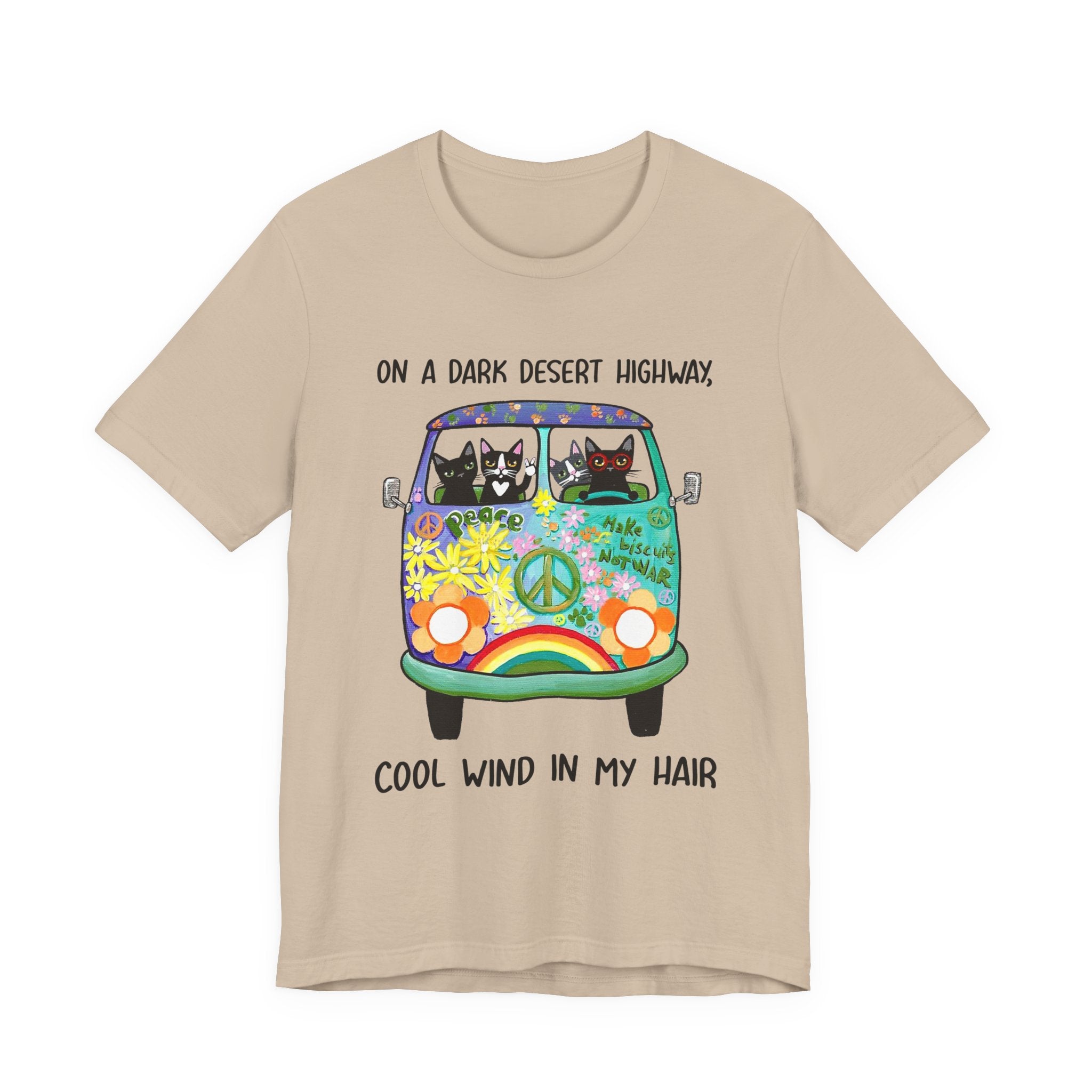 On a Dark Desert Highway Cats T-Shirt | Cat Lover Gift
