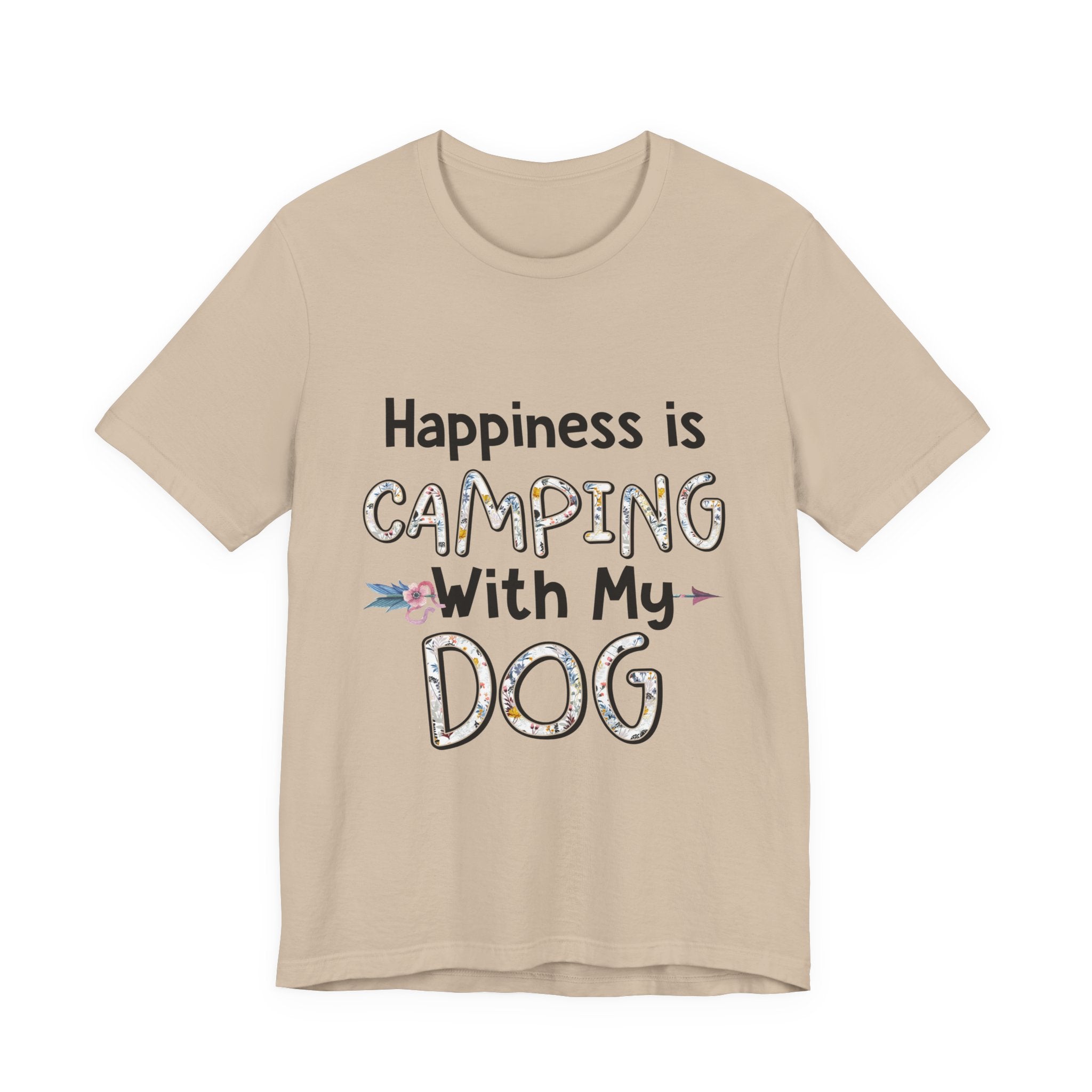Happiness is Camping With My Dog T-Shirt | Dog Lover Gift