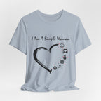 I Am A Simple Woman Peace Love Dog T-Shirt | Dog Mom Gift