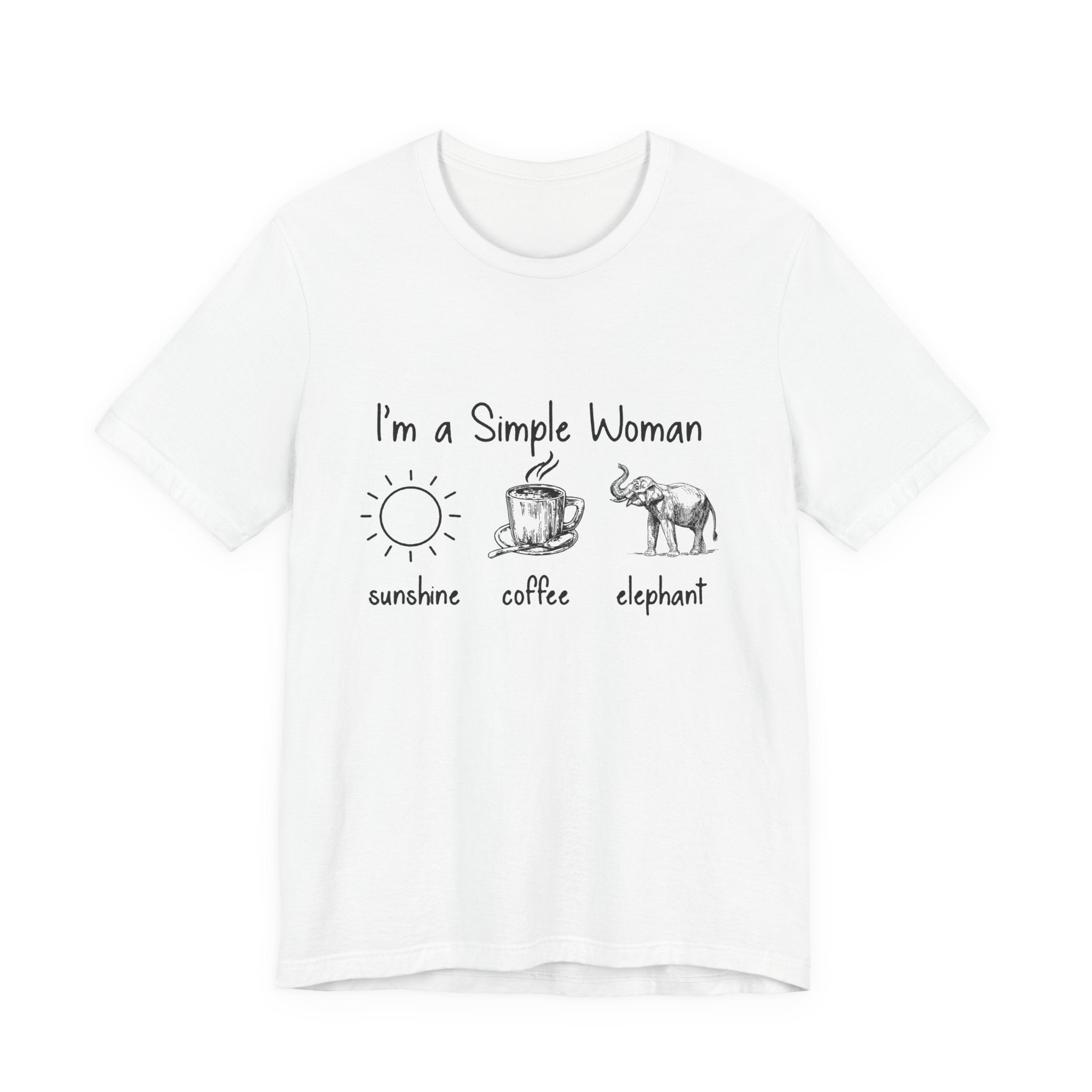 Simple Woman Sunshine Coffee Elephant T-Shirt | Elephant Lover Gift