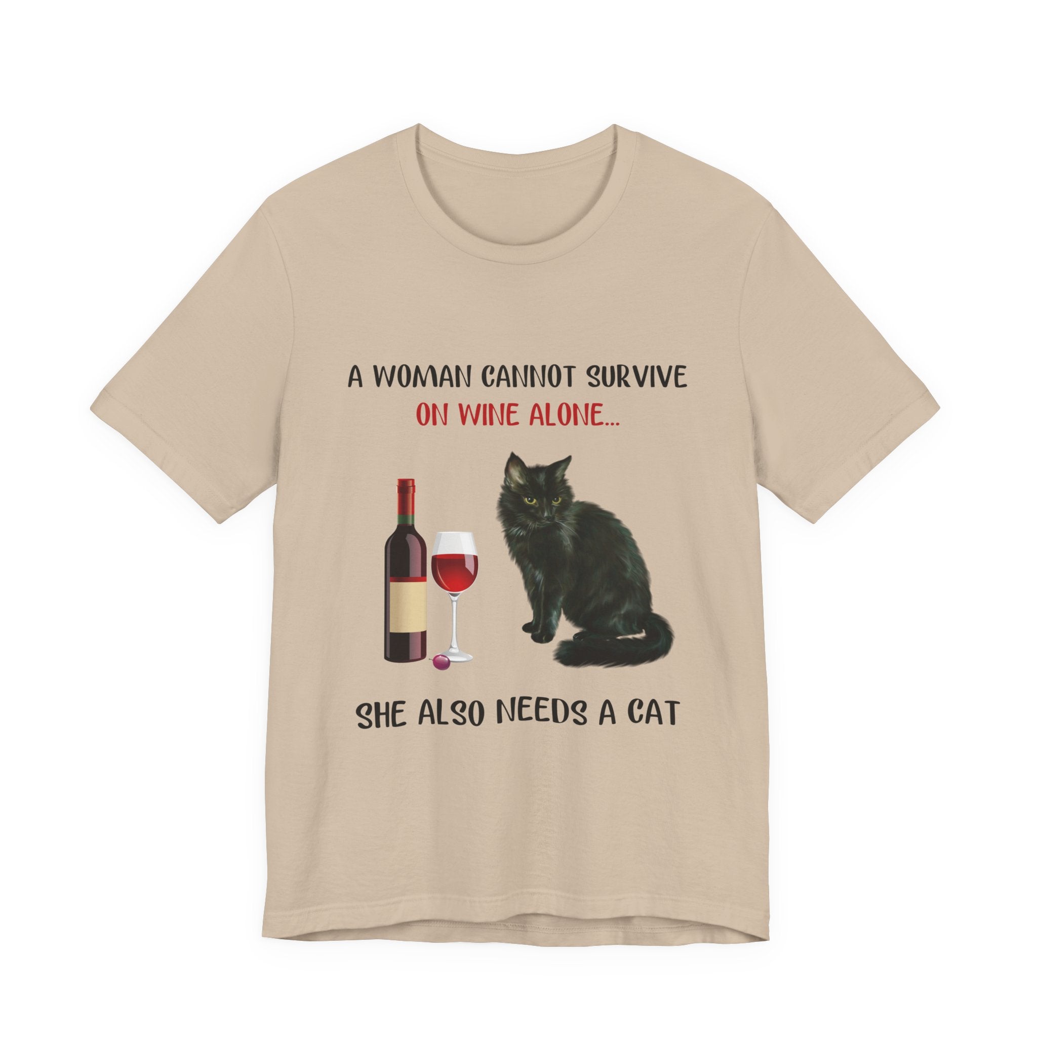 Wine & Cat Lover T-Shirt | Funny Cat Mom Gift