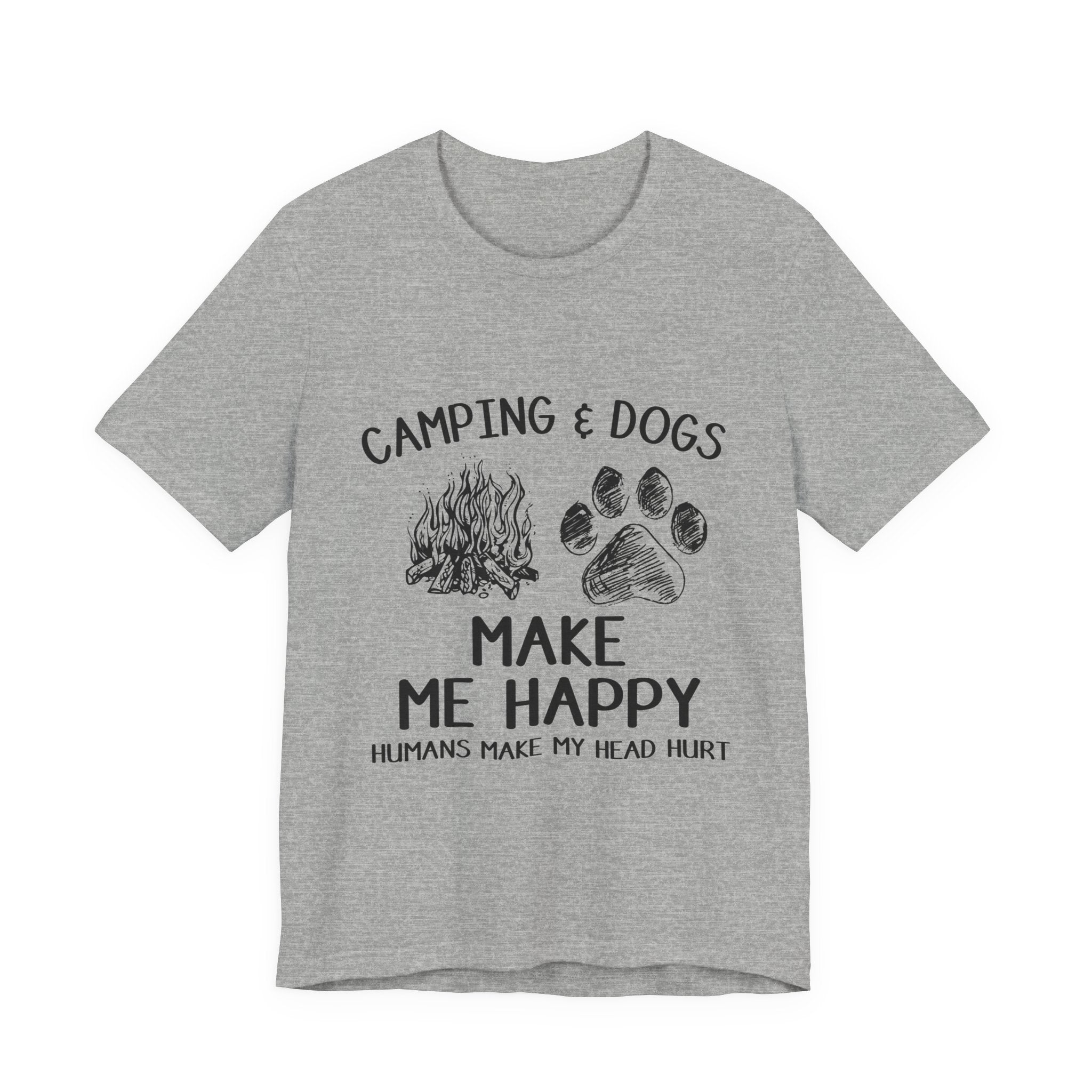 Camping & Dogs Make Me Happy T-Shirt | Dog Lover Gift
