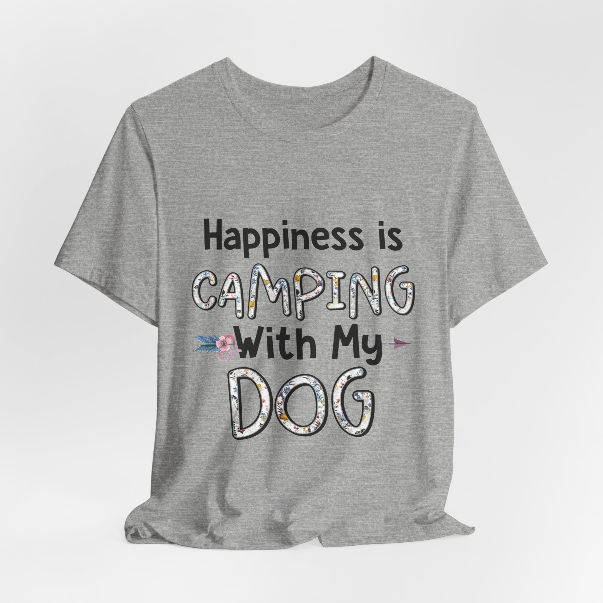 Happiness is Camping With My Dog T-Shirt | Dog Lover Gift