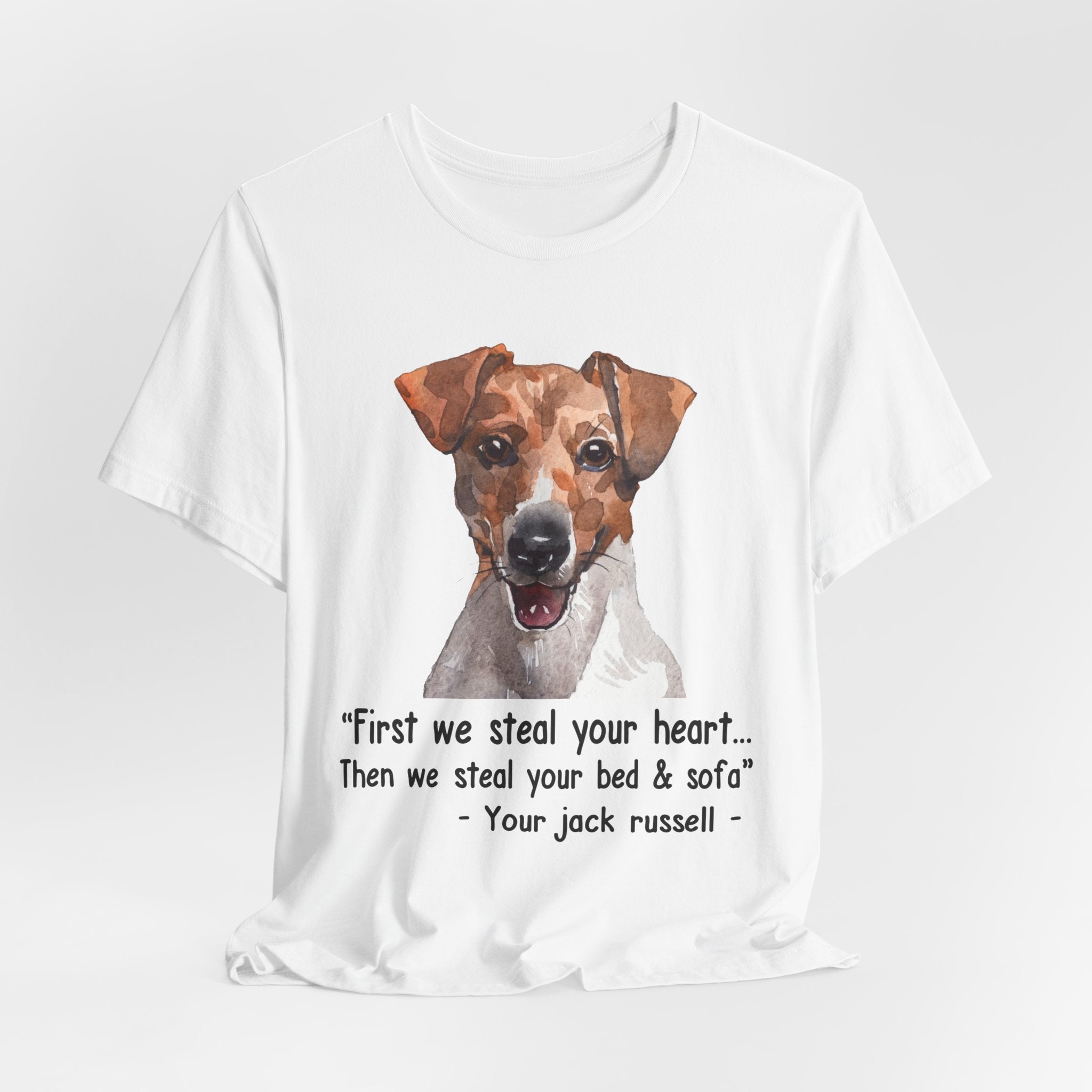 Jack Russell Steals Heart Bed Sofa T-Shirt | Dog Lover Gift