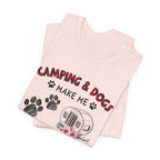 Camping & Dogs Make Me Happy T-Shirt | Camper Dog Lover Gift